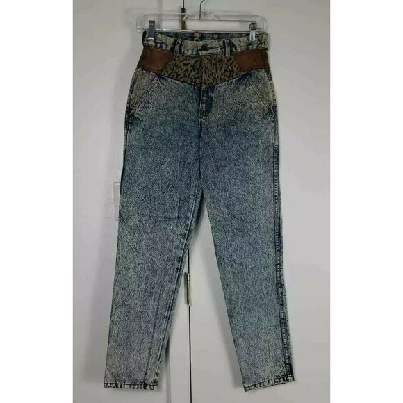 Paris Sport Club Denim - Paris Sport Club Jeans Leopard Leather Trim 5/6